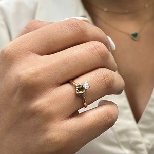 Rachel Koen 0.15Cttw Round Cut CZ Ladies Ring 14K Rose Gold Size 7